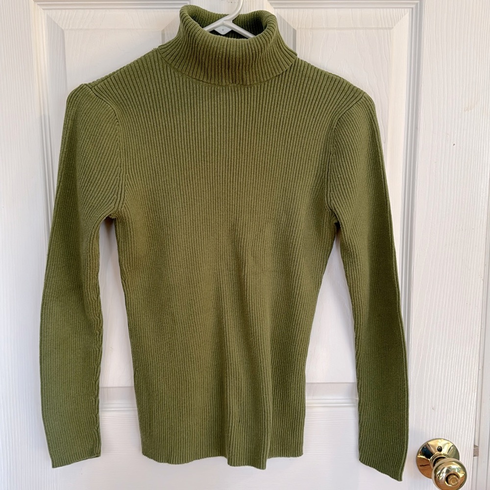 Olive green turtleneck sweater
